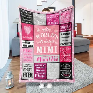 1pc Mimi Gift for Grandma, Birthday Present for Grandmother, Creative Mimi Blanket, Sofa Blanket, Nap Blanket, Warm Blanket