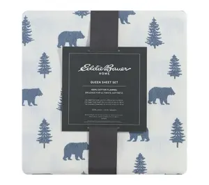 Eddie Bauer Bears And Trees Blue Cotton Twin Sheet Set