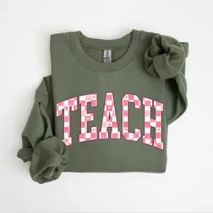 Valentines Day Teacher Sweatshirt, Teach Sweatshirt, Cute Teacher Shirt, Teacher Appreciation Gift, Valentine Teacher Crewneck, Teacher Gift Sweatshirt, Hoodie, Comfort Colors