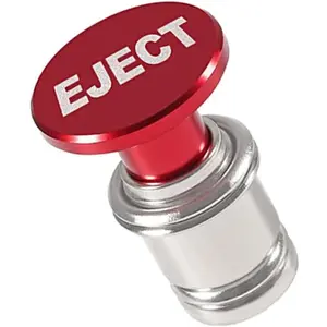 Eject Button Car Cigarette Lighter,  Anodized Aluminum Universal 12-Volt Replacement Accessory Fits for Most Vehicles Socket Size A (Red)