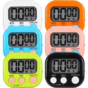 6 Pack Multi-Function Electronic Timer for Learning Management, Suitable for Kitchen, Study, Work, Exercise Training, Outdoor Activities, Battery Not Included