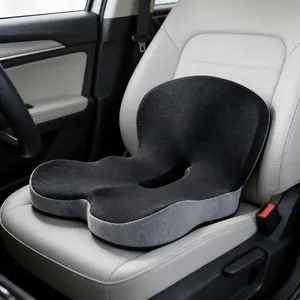 High Elastic Memory Foam Lumbar Support Seat Cushion, Hollow Breathable Design, Silicone Anti-Slip Base, Back Support for Office Chair Car Wheelchair