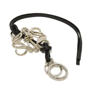 Pre-owned Loewe Calfskin Small Leather Goods Anagram Charm Key Holder