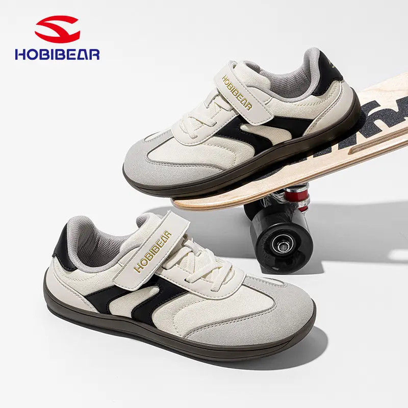HOBIBEAR Boys' Wide-Toe Athletic Sneakers, Breathable Low Top Woven Shoes with Extra Space for Kids 11-16 Years Casual Walks, Below Ankles, Universal Use