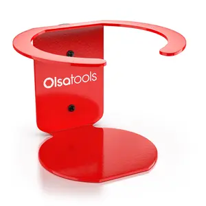 Olsa Tools Magnetic Drink Holder for Cups Mugs & Cans Heavy-Duty Non-Scratch Rubber Backing Secure Mount on Toolboxes Carts Tractors & More