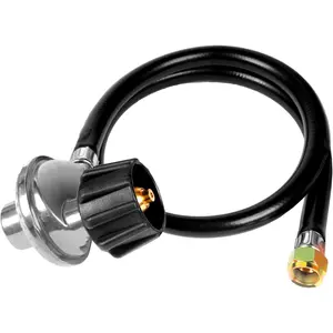 Universal  Hose with Regulator Gas Grill Regulator and Hose Replacement Parts for Weber Gas Grill,  Griddles Grill, Nexgrill, Fire Pit Table,  LP Gas Grills (2ft)