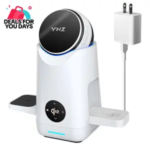 RESSONIC 3-in-1 Charging Station - Qi2 Certified Wireless Charger for iPhone 17/16/15/14/13/12 Pro Max, Apple Watch, AirPods, Samsung - Compatible with MagSafe Devices, with Infrared Sensing for Angle Adjustment (No Power)