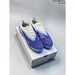 White and purple Phantom 6 Low Elite AG Stylish, durable, non-slip, comfortable, trendy, retro, lightweight training and sports soccer  Football shoes