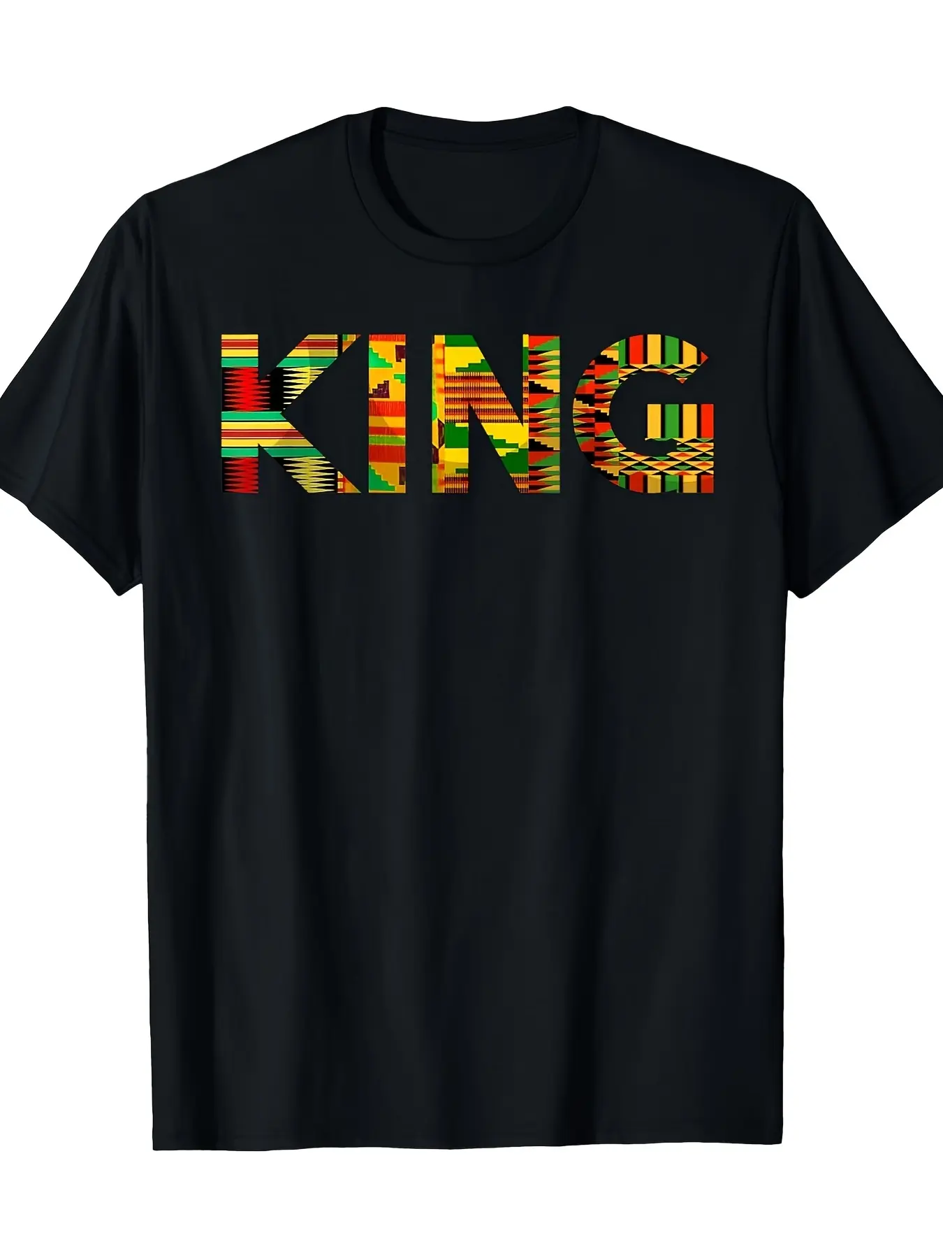 Men's African King Graphic T-Shirt - Funny Nigeria unisex soft cotton short sleeve t shirt, vintage graphic casual tee for men women teens, perfect birthday holiday gift for camping travel gym daily street  wear