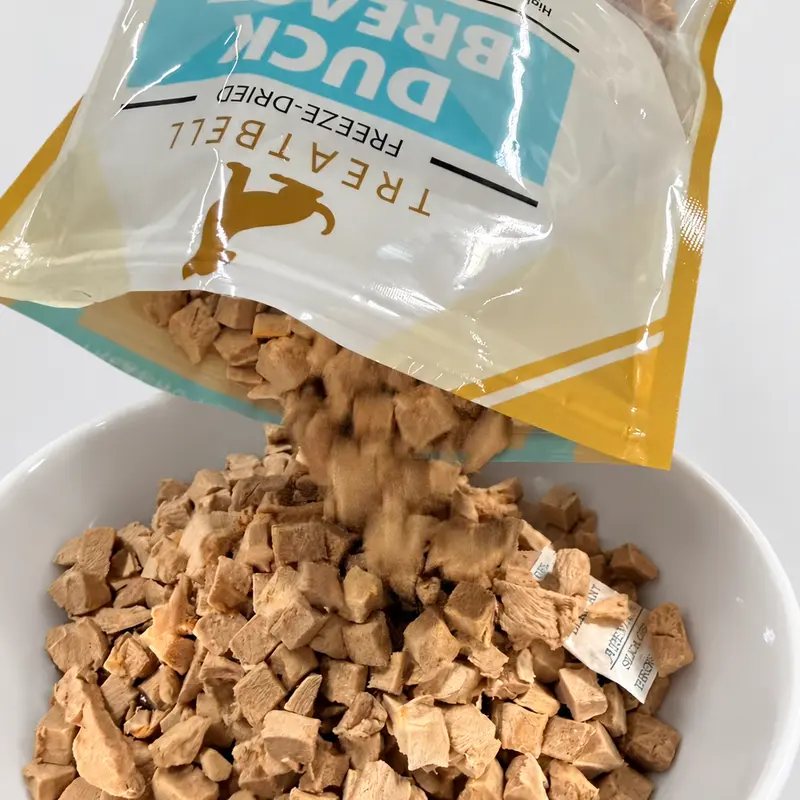 5.5oz Duck Breast Freeze-Dried 155g, Healthy, 100% Pure, all natural, single ingredient, Homemade Style, Grain-Free, High Protein Treats, Soft & Crunchy Dog Treats, Cat Treats, Training Treats, Bite-size perfect with best puppy food & best cat food