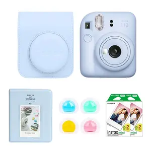 Fujifilm Instax Mini 12 Instant Film Camera, Pastel Blue Bundle with Instax Mini Custom Case, Accessory Kit and Daylight Film, 2x Twin Pack (40 Exposures) ISO 800