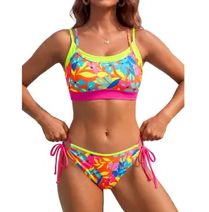 Blooming Jelly Womens Bikini Sets Color Block 2 piece Swim Suits 2026 Sporty Supportive Cute Teen Swimsuits #SwimWeek #Summervibes