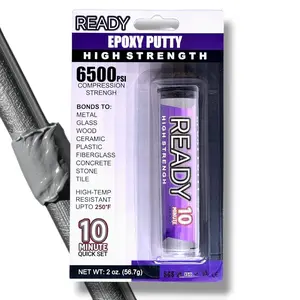 Ready High Strength  Epoxy Putty, 10 Minute Quick Set, High Temperature, Metal, Glass, , Plastic, Ceramic, Stone, Tile, Concrete,  Bond,  Adhesive
