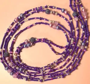 Purple Attitude Waist Beads - Handcrafted Beaded Waist Accessory