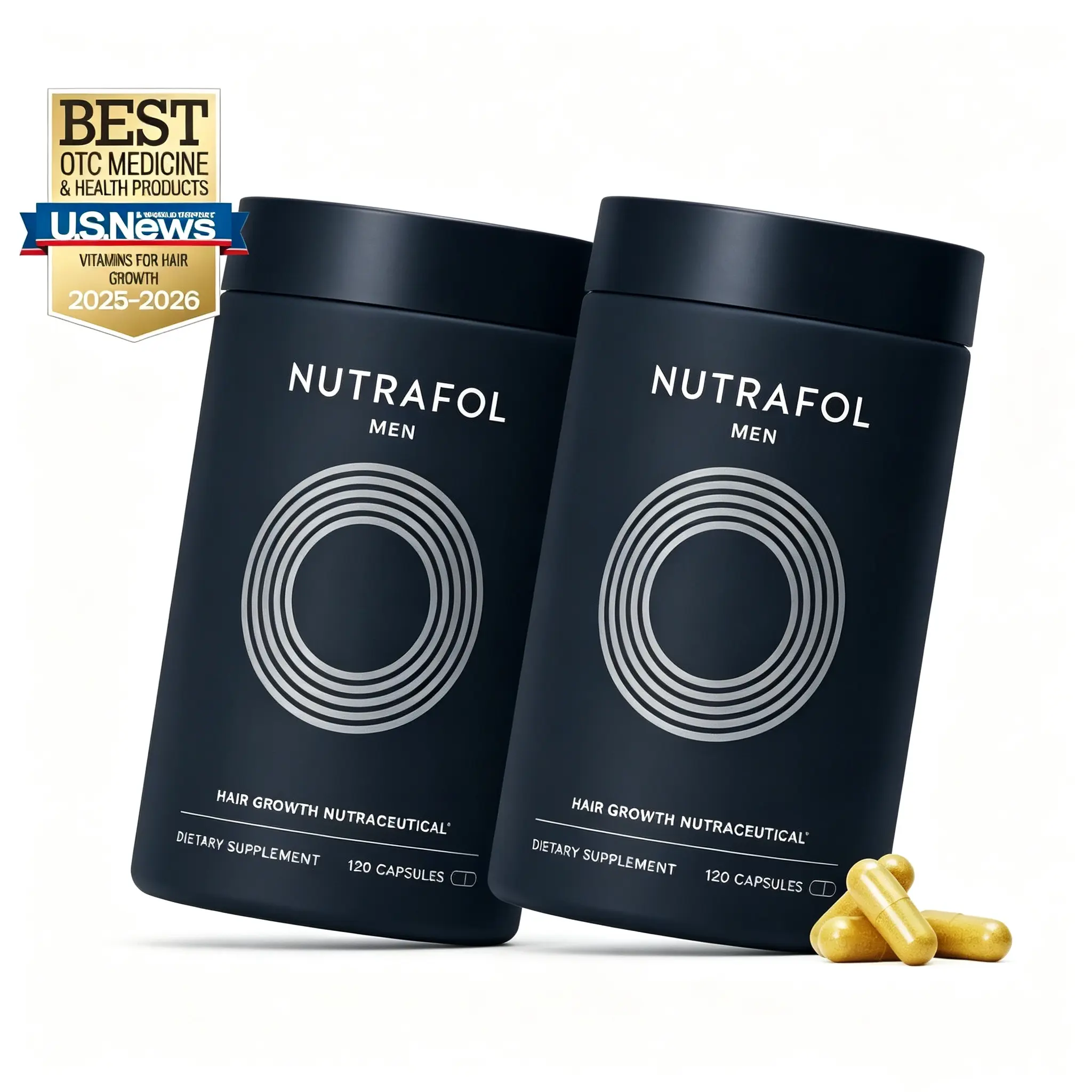 Nutrafol Men Ages 18-49 Hair Growth Supplements, Clinically Tested for Thicker Hair and Fuller Scalp Coverage, Dermatologist Recommended - 1 Month Supply