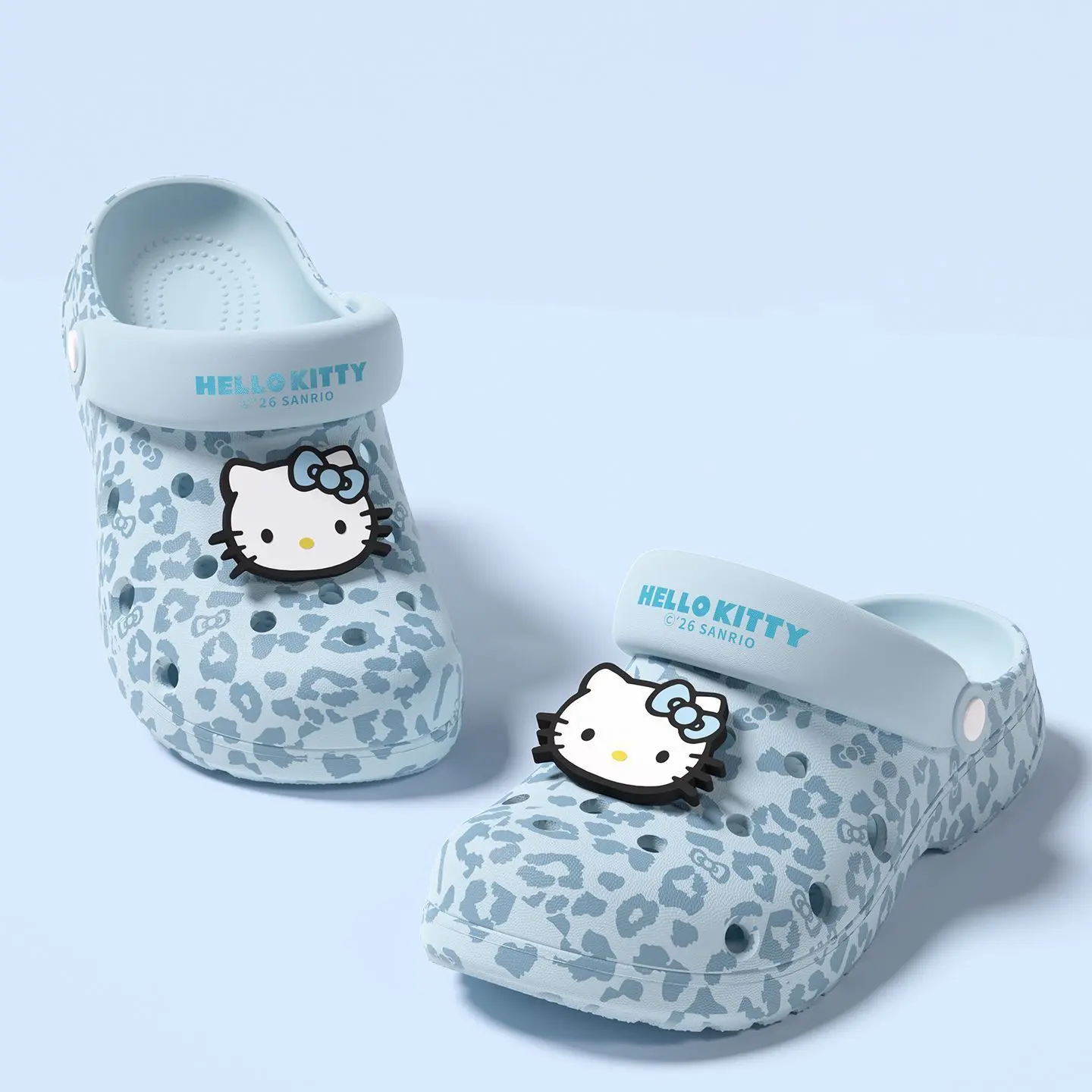 Sanrio Leopard Hello Kitty Clogs Women Summer Non-Slip Breathable Platform EVA Sandals Slippers