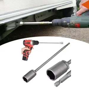 Sturdy Caravan Leg Winder Drill Attachment, 19mm Extension Socket & 5.91inch Extension Bar, Drill-Jack Adapter for RV Camper Setup