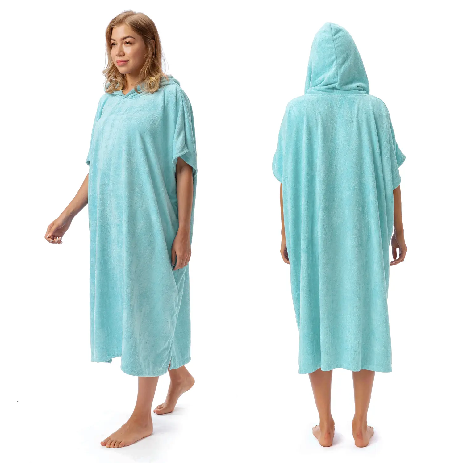 Catalonia Surf Poncho Changing Towel Robe for Adults Men Women, Hooded Wetsuit Change Poncho for Surfing Swimming Bathing, Water Absorbent