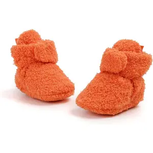 Baby Booties Cozy Fleece Slippers Soft Baby Shoes With Gripper Soles, Winter Warm Infant Newborn Crib Sock Shoes First Walkers