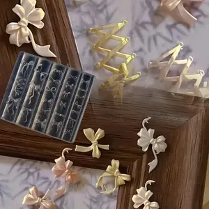 3D Bowknot Design Nail Art Mold, Lightweight Silicone Nail Art Template, DIY Nail Decoration Mold, Manicure & Pedicure Tools for Women & Girls