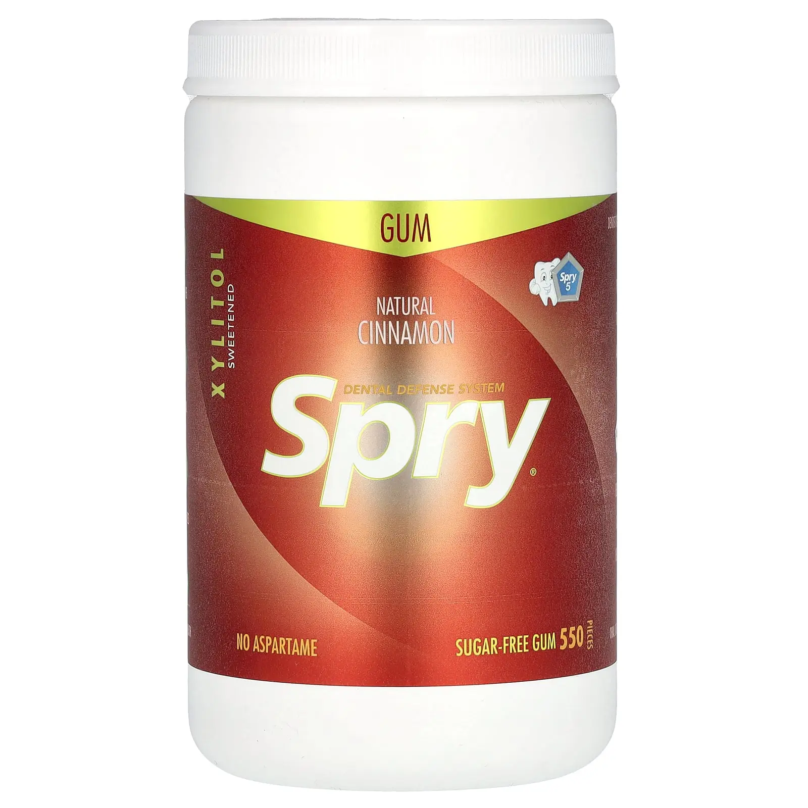 Xlear Spry, Chewing Gum, Natural Cinnamon, Sugar Free, 550 Pieces