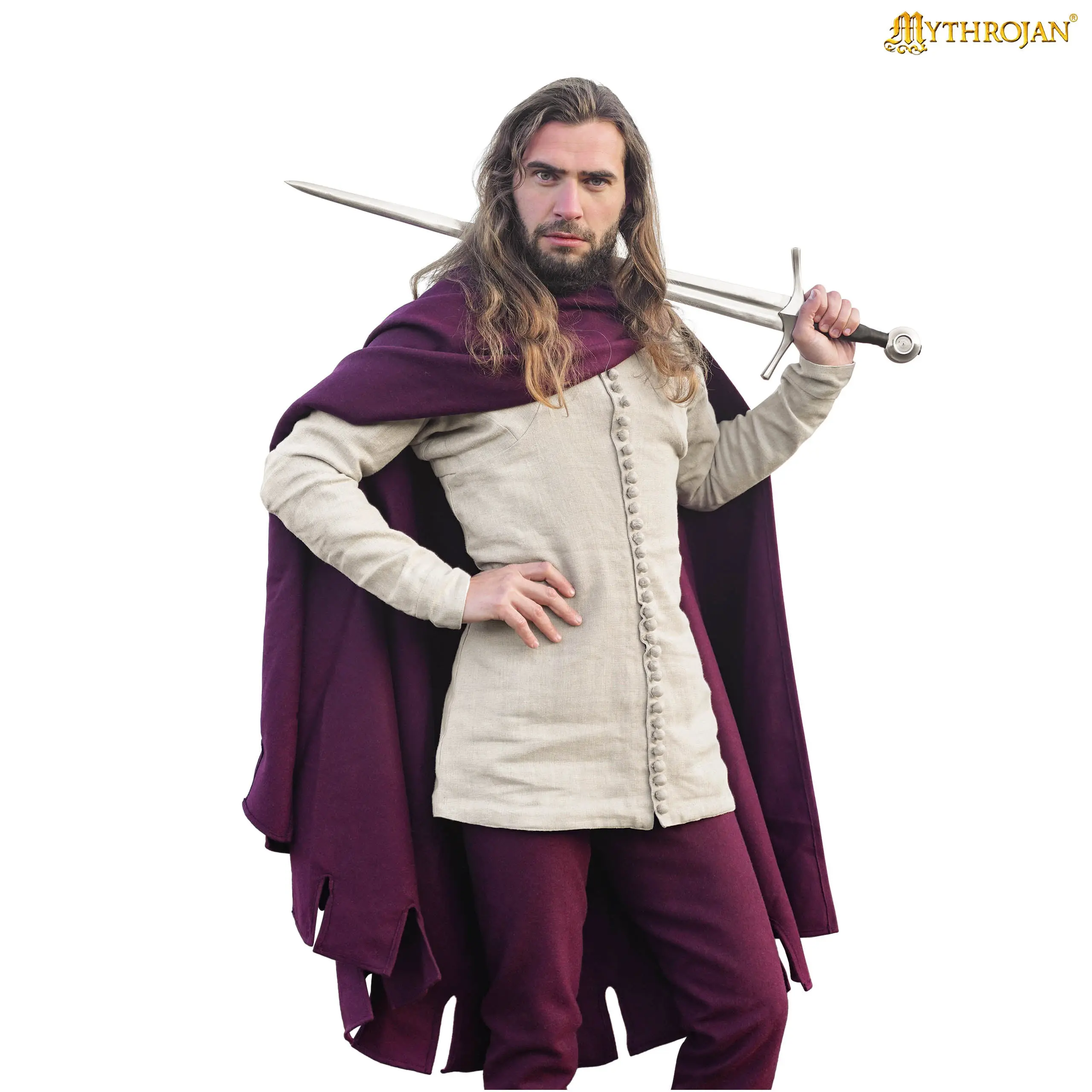 Medieval Hooded Cloak Cape | Cotton & Wool LARP, Renaissance Faire, Cosplay & Reenactment Costume
