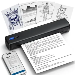 Tattoo Template Printer Thermal Printer DIY Tattoo, Wireless Mini Tattoo Transfer Printer, Compatible With Smartphones And IOS, Comes With 5 A4 Tattoo Papers, 5 Printing Papers, Perfect Holiday Gift
