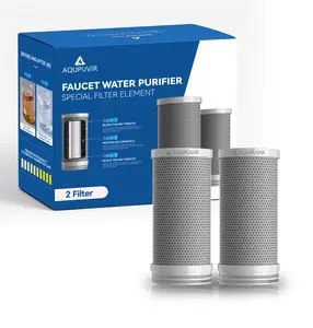 AQUPUVIR 2-UV display water purifier filter, contains 2 composite filters, NSF certified, effectively filters chlorine, lead, odors, and impurities. Each filter has a lifespan of up to 6 months, composite filter material outdoorfun