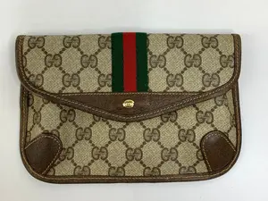 Pre-owned GUCCI canvas Small Leather Goods Pochette Small Pouch