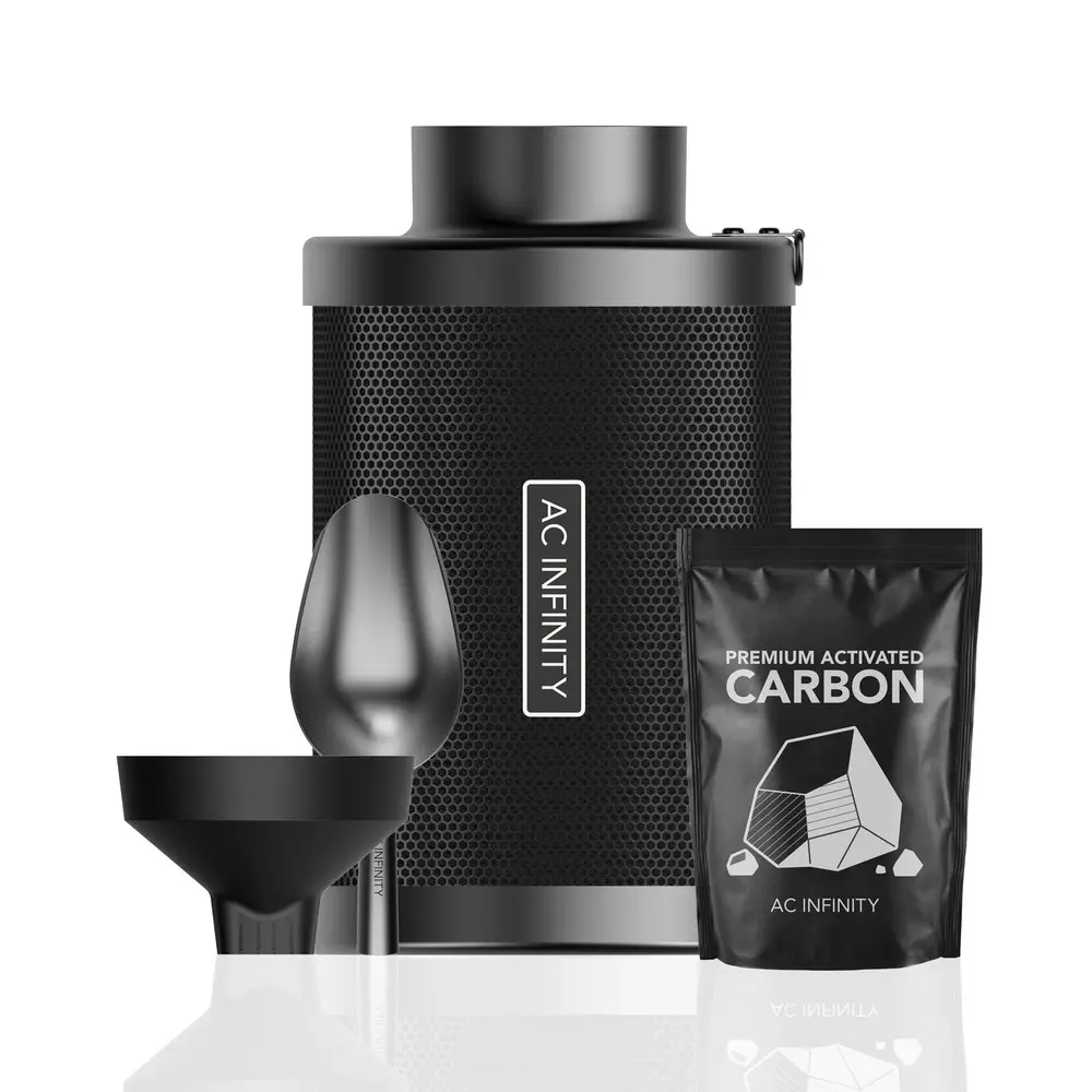 Refillable Carbon Filter Kit 4" with Extra Charcoal Refill Refillable Carbon Filter Kit 4" with Extra Charcoal Refill