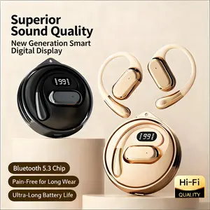 Advanced Bluetooth 5.4 Open Ear Headphones Hi Res Audio 360 Surround Sound Non In Ear Design Comfortable Hanging Ear Fit with Power Display Case Long Lasting Battery for All Day Use