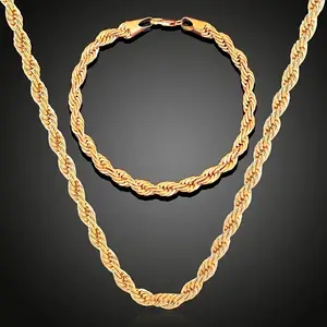 Golden Twist Rope Necklace For Men & Women