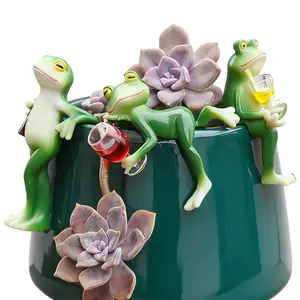 Set of 3 Little Cute Frog Figurines - Whimsical Resin Frog Statue Planter Decor - Decorative Ornament for Plant Pot, Yard Art, Fairy Garden & Home Decoration - Adorable Unique Birthday, Thanksgiving & Christmas Gift Idea for Frog Lovers, Mom, Women