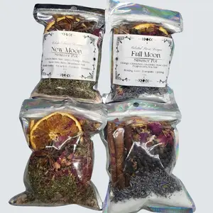 Moon Phase Intention Simmer Pot - Home Fragrance - dried Potpourri Aromatherapy- natural dehyrdrated ingredients. 4 ounce Packet Scented Freshener