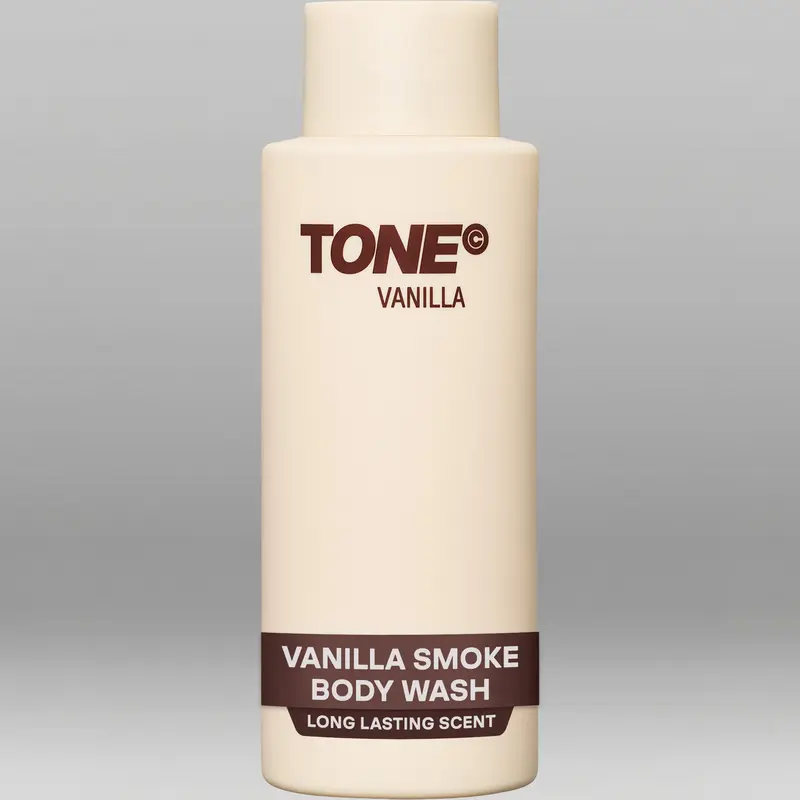 TONE Men's Scented Hydrating Body Wash - Natural Vanilla Smoke Aroma, Glycerin-Infused Daily Cleanser, Smooth Body Care for Supple Skin, 16.9 fl oz Bath & Shower Item