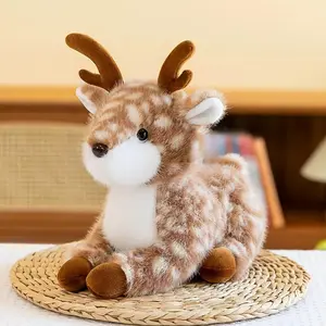 A Soft And Realistic Plush Toy of a Deer Measuring 25 Cm / 9.8 Inches, Perfect As a Gift for Birthdays And Christmas, Suitable for Decorating Rooms, Wildlife Education, And As a Collectible Gift, Christmas Reindeer Plush Toy