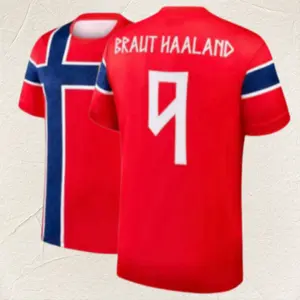 2026 Norway National Team Home #9 Braut Haaland Short-Sleeve Soccer Jersey - Breathable