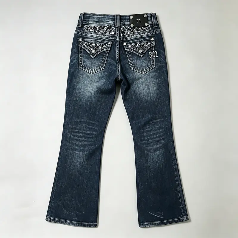 y2k rhinestone pocket jeans - TikTok Shop