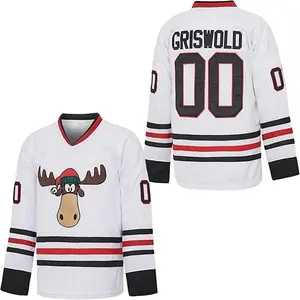 Griswold Men's Hockey Jersey Movie Christmas Sweatshirt Stitched White Black S-3XL Uniform Sports Breathable Quick Dry Polyester Mesh Fabric Athletic Style Athletic Tops Athletic Techwear