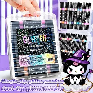 48/24/72/96 Colors Dual Brush Tip Glitter Art Markers Metallic Paint Marker Set Pens Art Supplies DIY Crafts Birthday Cards, Making Poster, Album