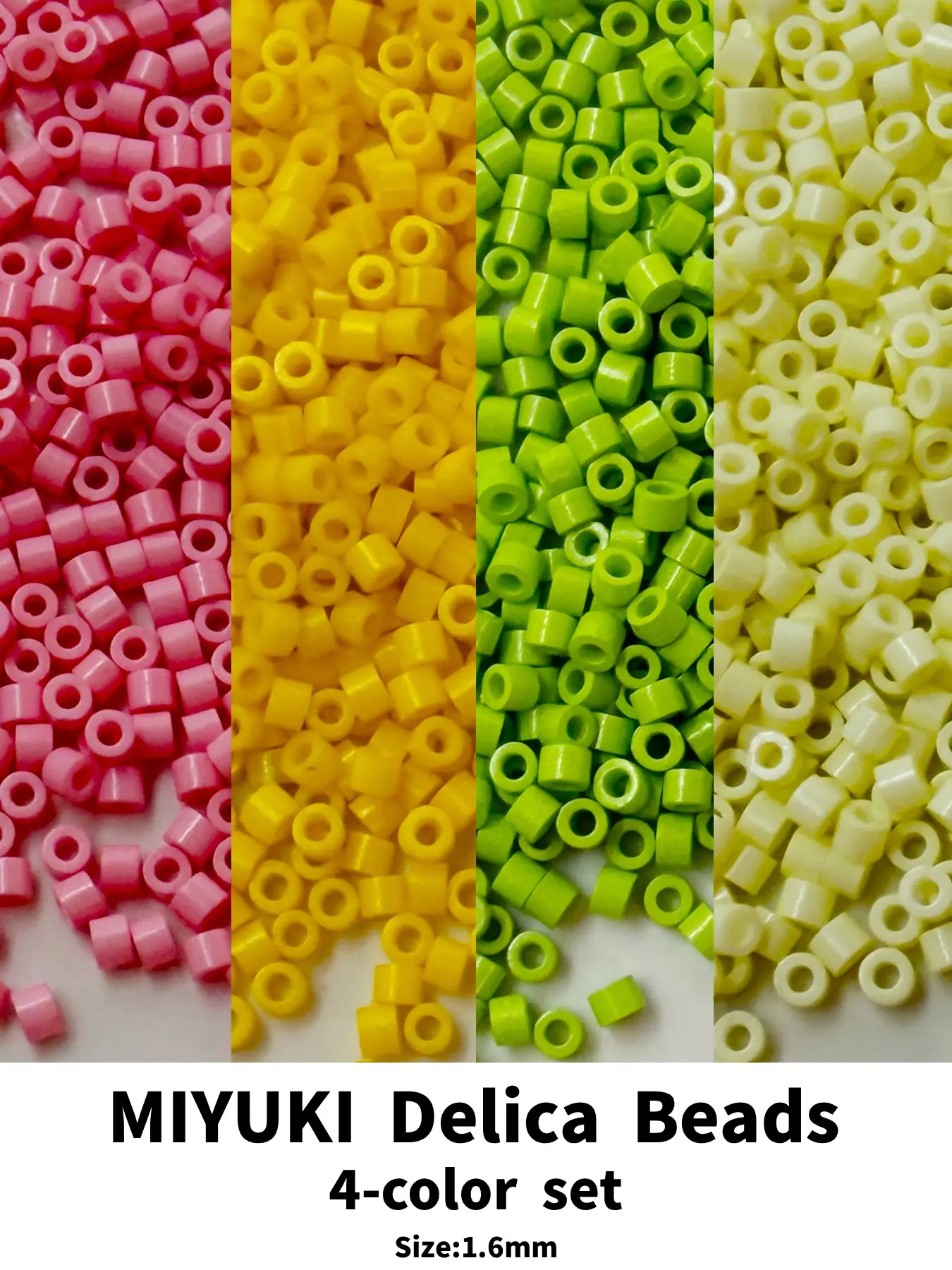 4 Colors Miyuki Delica Beads Set, 3732pcs, 1.6mm, Sakura Color Series, 20g Total, DIY Jewelry Making, diy beading, Bracelets, Necklaces, Earrings, Versatile Use