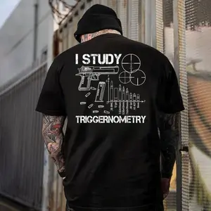 I Study Triggernometry T-Shirt, Funny Gun Lover Gift Hoodie, Cool Firearm Enthusiast T-Shirt, Unique Shooting Range Sweater