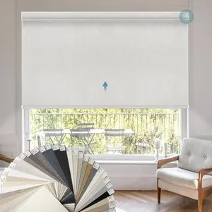 Motorized Blind,Work with Homekit Thread-Enabled, 100% Blackout Smart Shades with Remote Control, Electric Roller Shade,Multi-Color Samples