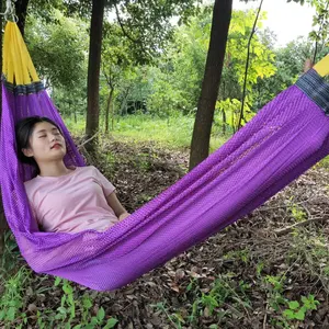Multi-Use Outdoor Hammock, Ice Silk Mesh Swing, Ideal for Balcony Garden Beach Dorm Camping, Comfortable and Durable Design