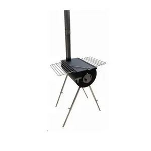 US Stove  14 in. Tent Heater Outfitter Black Steel Camp Backpacker Stove, Portable, Camping Equipment, Outdoor Camping Stove