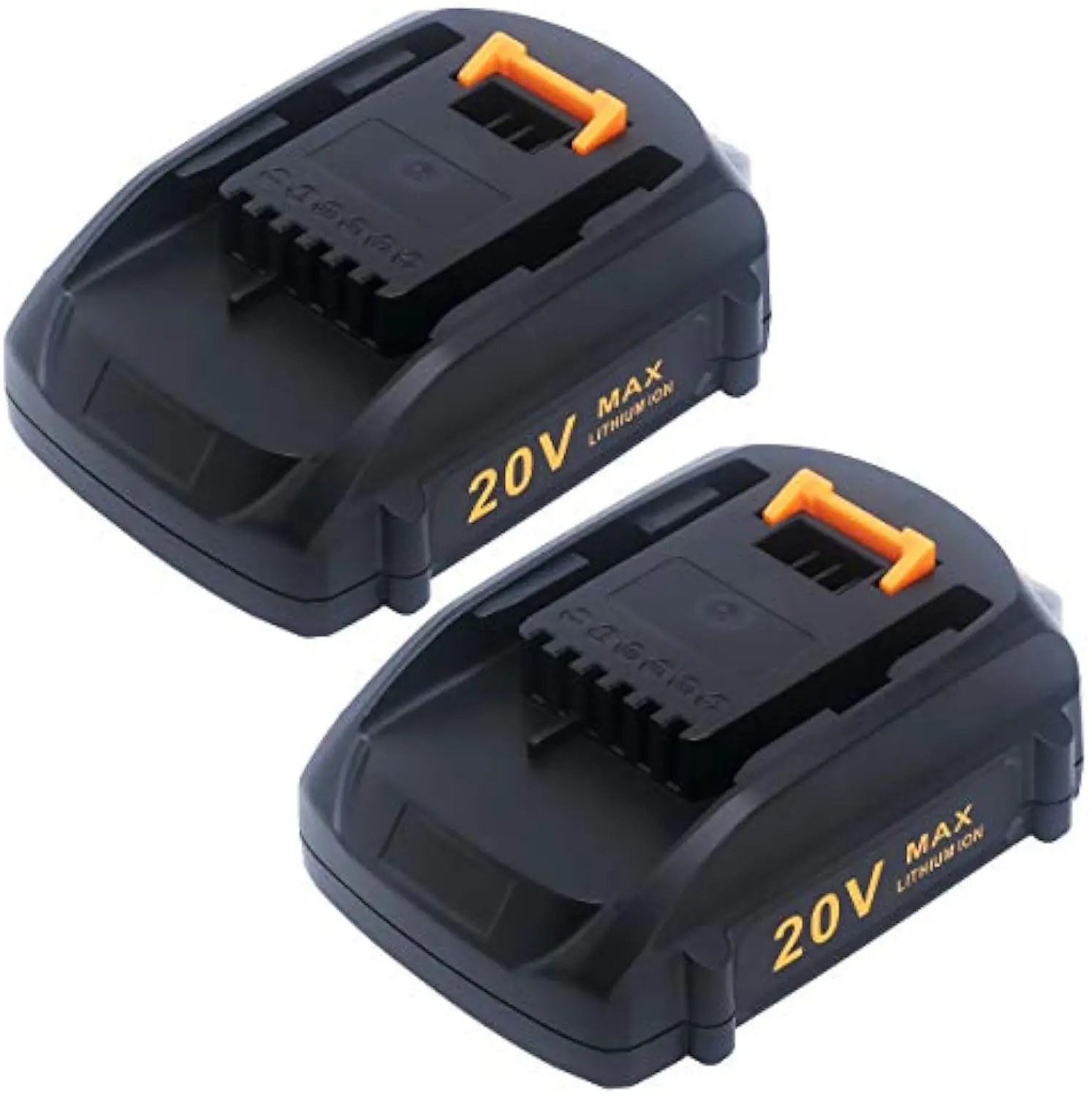 2-Pack 20V 4.0Ah Capacity Lithium Ion Compact Batteries - RoHS-Certified WA3525 Power Tool Accessories, Overload Cut Protection, 13x12x9cm, Compatible Fit for Worx 20V PowerShare Li-Thium Power Tools WA3575, WG170.9, WG545.6, WG261.9, WG184, WG154