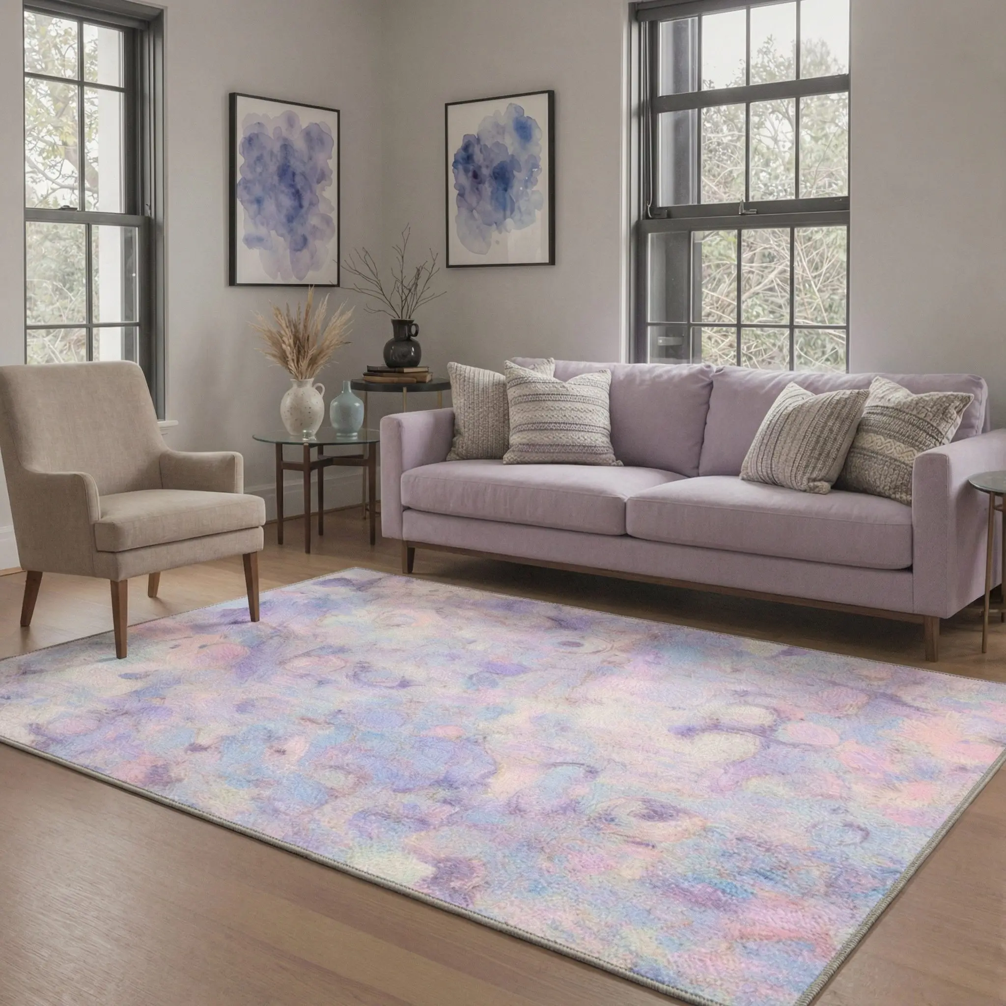 【Back To School】GENIMO Rug – Soft, Pet Friendly, Machine Washable, Non-Slip Area Rug, Home Carpet & Floor Decor, Ideal for Any Room ,ARA1570-ECHO
