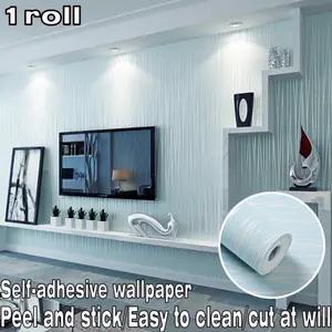 Modern Linear Pattern Self-Adhesive Wallpaper Roll, 3D Embossed Texture, Easy Cut, Peel & Stick, Thick Design, Wall Decor for Living Room, Kitchen, Bedroom