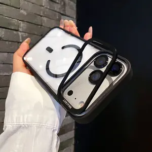 Process Upgraded for iPhone 17 Pro Magnetic Case, Premium Full Protection Ergonomic Hand Feel, New Magnetic Icon Process Anti-Wear & Scratch-Proof, Foldable Metal Frame Stand, Lens Protector Included, Shockproof, MagSafe, Phone-Mate Gift