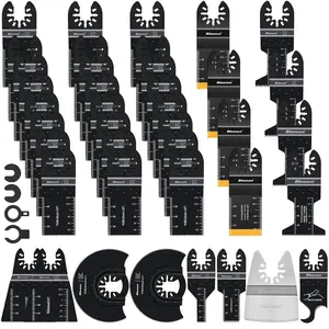 40 PCS Oscillating Saw Blades, Premium Multitool Kit  Wood Metal Plastics, Tool Blades  Dewalt Worx Rockwell Wen Milwaukee Makita Ryobi Bosch Fein Porter Genesis Black